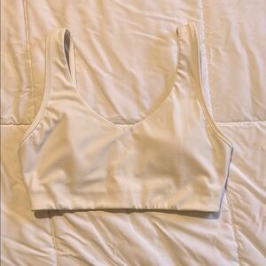PARAGON white Sports Bra with Minimalist Style and Light Support S